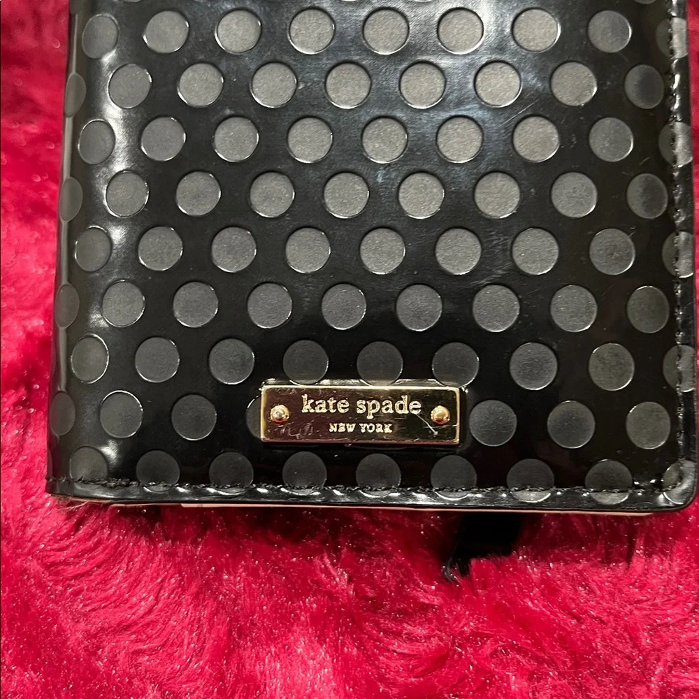 Kate Spade Black and Gray Polka Dot Card Holder